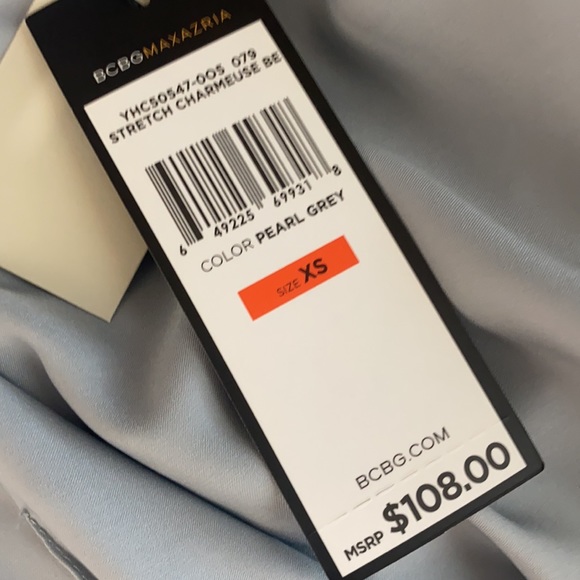 BCBG Pearl Gray Puffy Sleeve Blouse - Picture 13 of 13